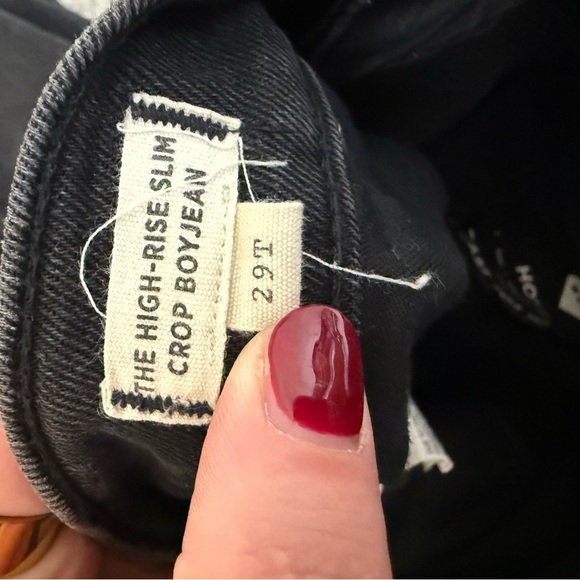 Madewell The High-Rise Straight Leg Black Jeans Size 29T - Picture 8 of 13